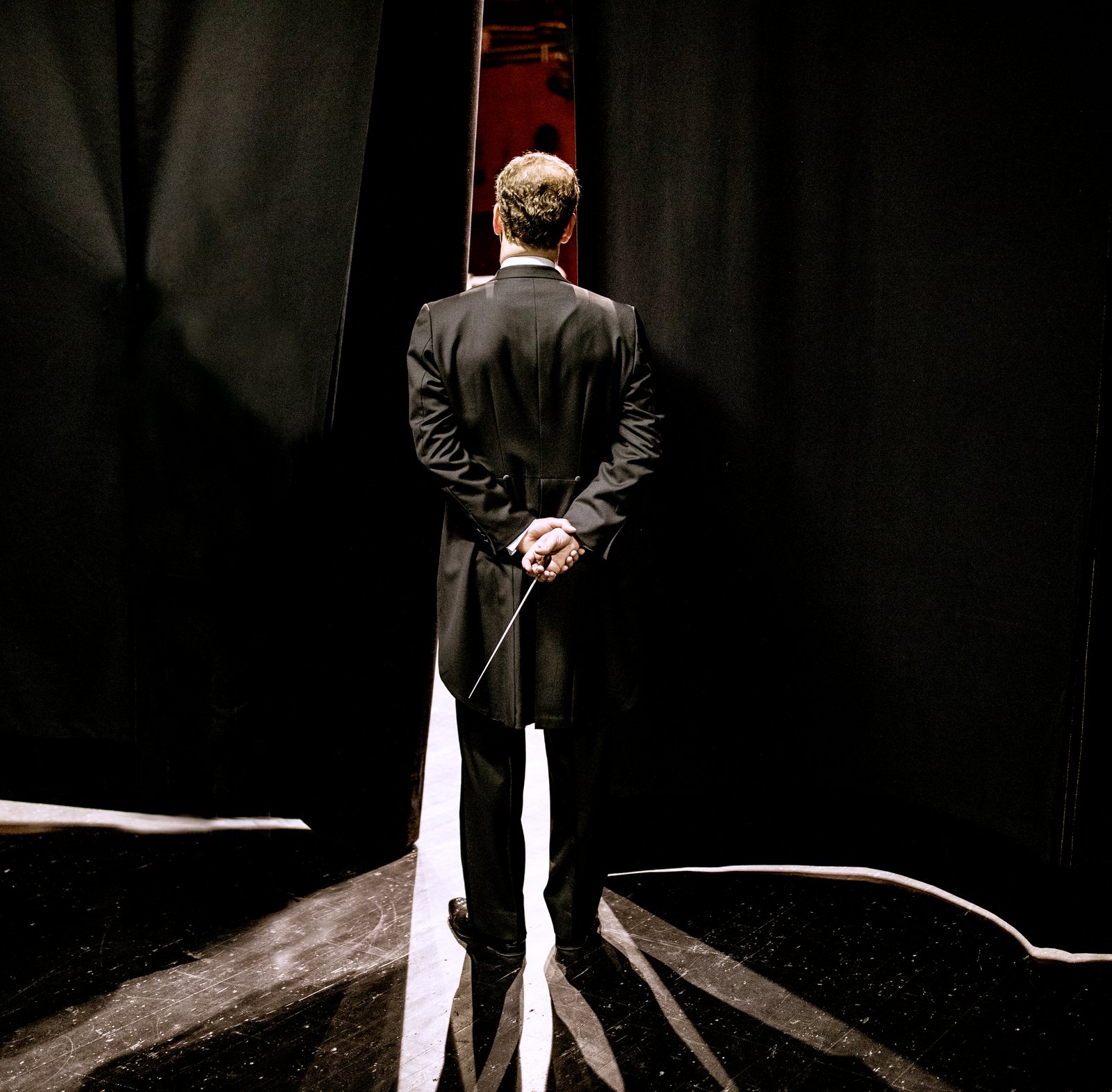 Michael Francis waiting in the wings before a performance